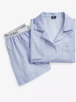 Короткое жаккардовое поло Polo Ralph Lauren, синий