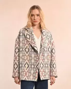 Короткое женское пальто с принтом и двубортное Molly Bracken, розовый