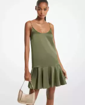 Короткое женское платье из крепа на бретелях Michael Michael Kors, красный
