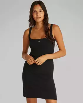Короткое женское платье на бретелях Calvin Klein Jeans, черный