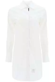 Короткое женское платье-рубашка на пуговицах Thom e Thom Browne, белый