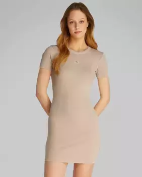 Короткое женское платье с логотипом Calvin Klein Jeans, розовый