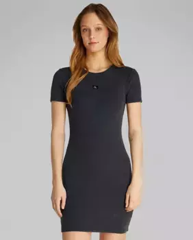 Короткое женское платье с логотипом Calvin Klein Jeans, черный