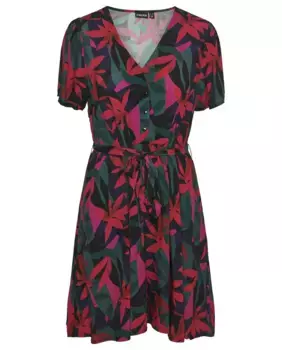 Короткое женское платье с принтом Pieces, красный