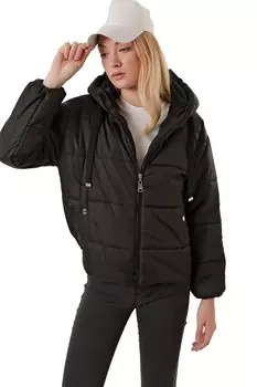 Короткое женское пуховик с капюшоном Rodi, черный