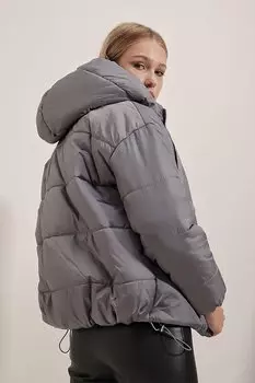 Короткое женское пуховик с капюшоном Rodi, серый