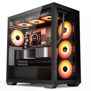 Корпус Aigo Moonlight Treasure box Mirror-mini, Mini Tower, черный