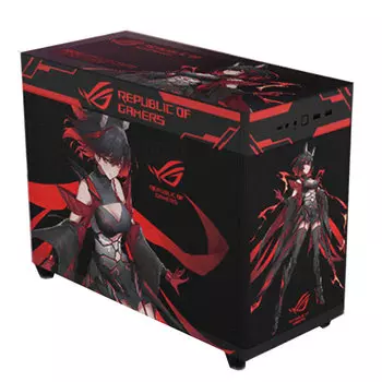 Корпус ASUS Custom AP201 Ice Cube-ROG SE7EN, Mini Tower, черный/рисунок