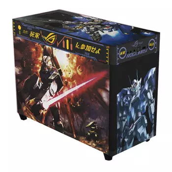 Корпус ASUS Custom AP201 Ice Cube-Unicorn Gundam, Mini Tower, черный/рисунок