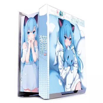 Корпус ASUS ROG Strix Helios GX601 Custom Cat Feather Shizuku Theme, Mid Tower, белый/рисунок