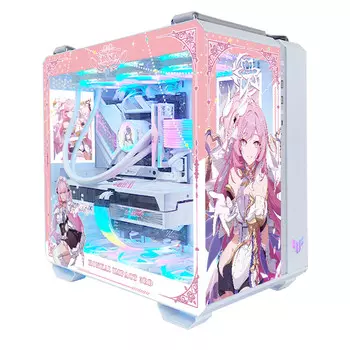 Корпус ASUS TUF GT502 Custom Elysia, Mid Tower, белый/розовый/рисунок