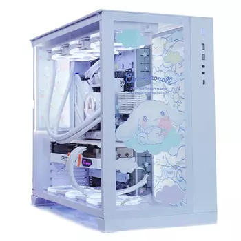 Корпус Lian Li Bauhaus O11D Custom Cinnamoroll 3-sided, Full Tower, белый/рисунок