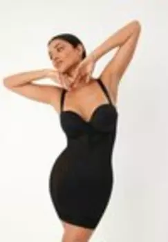 Корректирующее белье DD+ FIRM TUMMY CONTROL LIGHTLY PADDED LACE SLIP Next, черный