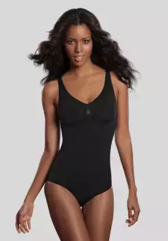 Корректирующее боди LASCANA, БЕСШОВНОЕ, с изящно связанными цветочными завитками, корректирующее боди, базовое, черный