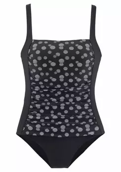 Корректирующий купальник без косточек Lascana, черный