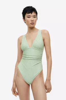 Корректирующий купальник H&M, зеленый