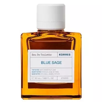 Korres Blue Sage Eau De Toilette For Men Dermatologically Tested Vegan 50ml
