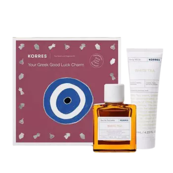 Korres White Tea набор: туалетная вода женская, 50 мл + гель для душа, 250 мл + браслет, 1 шт.