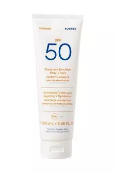 KORRES YOGHURT, Защитная эмульсия для тела и лица SPF50, 250 мл