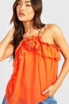 Корсажный топ с халтером Boohoo, оранжевый