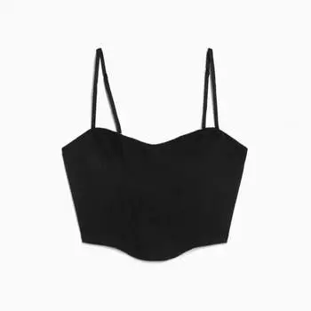 Корсет Bershka Satin Strappy, черный