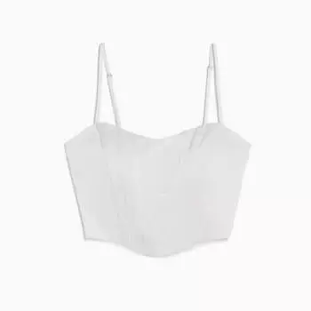 Корсет Bershka Satin Strappy, кремовый