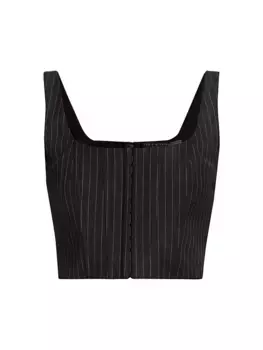 Корсет Бреслин в тонкую полоску на косточке Alice + Olivia, цвет black pinstripe