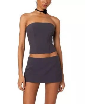 Корсет Edikted Piper без бретелек, серый