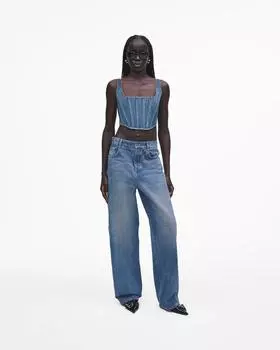 Корсет из денима Marc Jacobs, цвет Light Blue Crystal