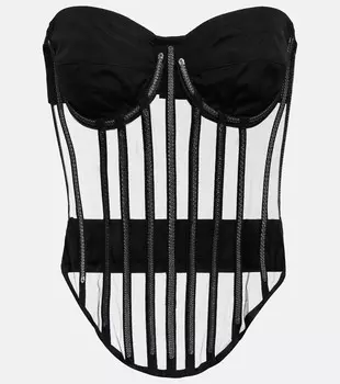 Корсет из коллаборации с kim, украшенный тюлем Dolce&Gabbana, черный