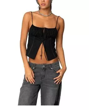 Корсет из поплина Trinitie Edikted, черный