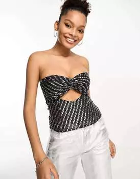 Корсет на косточке с вырезами из жаккарда ASOS