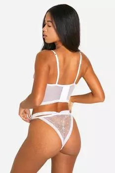 Корсет с отделкой бабочкой boohoo, белый