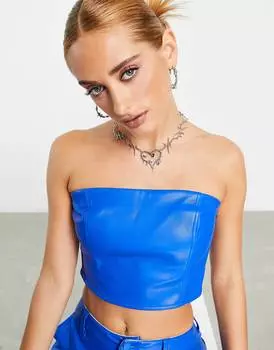 Корсет синего цвета из искусственной кожи ASOS DESIGN