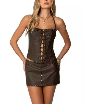 Корсет Stormi на шнуровке Edikted, коричневый