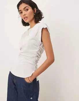 Корсет талия заостренные плечи майка лед меланж ASOS DESIGN