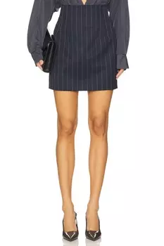 Корсетная мини-юбка с высокой талией Laquan Smith, синий