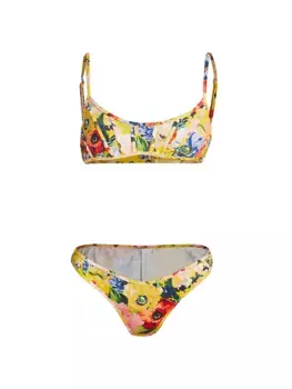 Корсетное бикини Alight с цветочным принтом Zimmermann, желтый