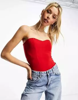 Корсетное боди New Look красного цвета