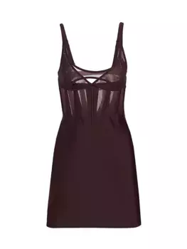 Корсетное мини-платье Body-Con Mugler, цвет dark raisin