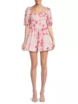 Корсетное мини-платье Kiah с цветочным принтом Bardot, цвет Pink Floral