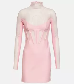 Корсетное мини-платье MUGLER, розовый