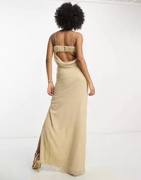 Корсетное платье макси с мягким корсетом и мягким воротником спереди ASOS DESIGN Tall
