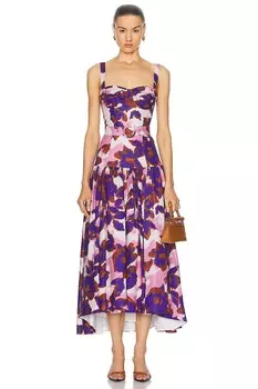 Корсетное платье миди Drenica с заниженной талией Nicholas, цвет Rose Blur Print