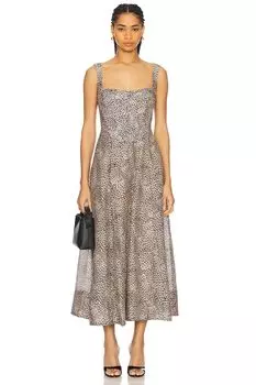 Корсетное платье миди Lilah Bardot, brown leopard