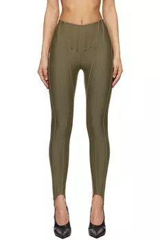 Корсетные леггинсы Mugler, хаки