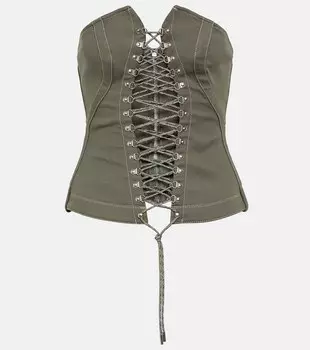 Корсетный хлопковый топ Dion Lee, серый