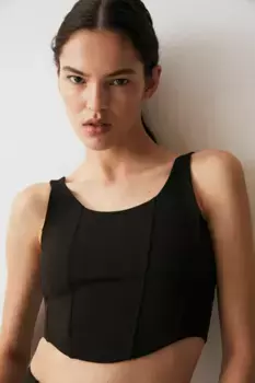 Корсетный спортивный топ от drymove H&M, черный