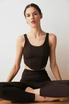 Корсетный спортивный топ от drymove H&M, коричневый