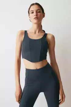 Корсетный спортивный топ от drymove H&M, зеленый